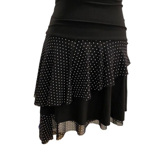 Forever Flowy Black And White Hi Low Polka Dot Layered Mini Cami Dress - Picture 2 of 7